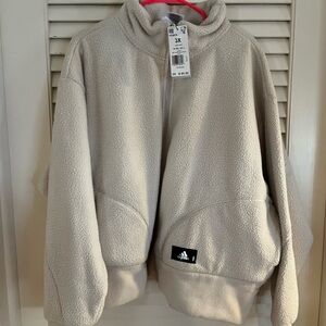 Adidas Kids Beige Fleece Jacket
